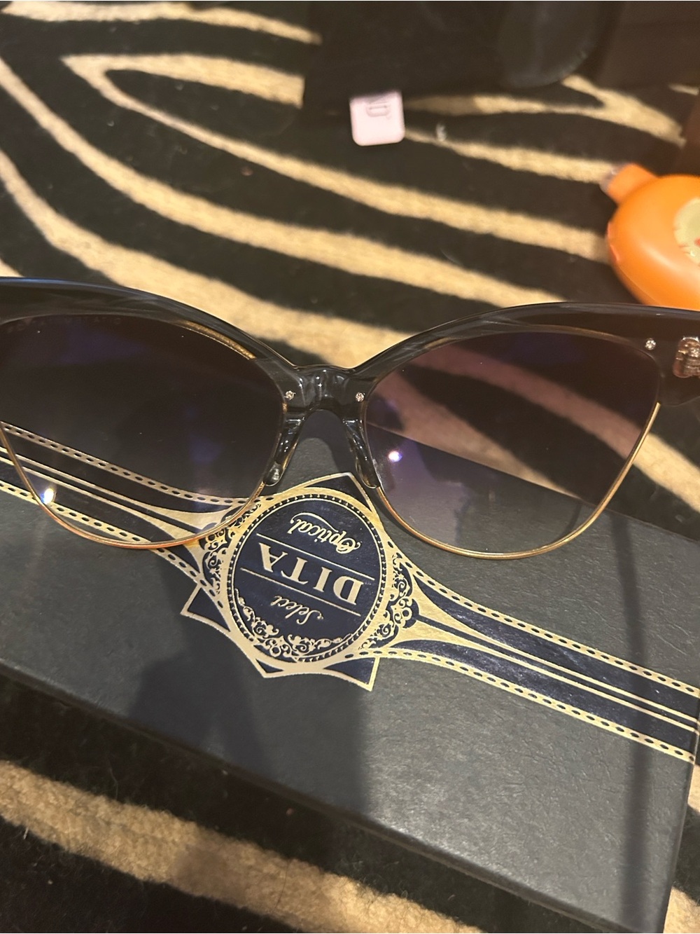 DITA Women’s Sunglasses with Black-to-Brown Gradient Lenses